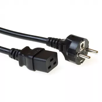 ACT Netzkabel CEE 7/7 Stecker (gerade) - C19 schwarz 1 m