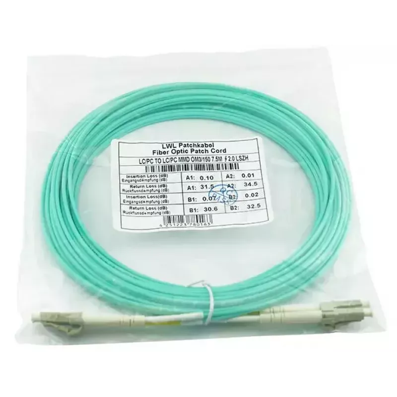 Glasfaserkabel BlueOptics BK842A 30 m LC OM3 Aqua