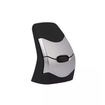 BakkerElkhuizen DXT 2 Precision Mouse Wireless, beidhändig, vertikales Design, Laser, RF Wireless + Bluetooth, 2000 DPI, Schwarz, Grau