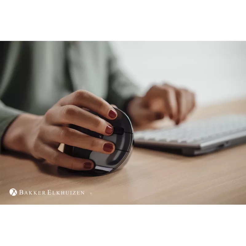 BakkerElkhuizen Evoluent D Small, Rechtshänder, Vertikales Design, Laser, USB Typ-A, 3200 DPI, Schwarz