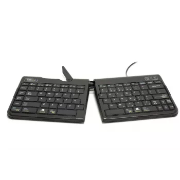 BakkerElkhuizen Goldtouch Travel Go2 Kabelgebunden DE Qwertz, Mini, Kabelgebunden, USB, Scissor-Tastenschalter, QWERTZ, Schwarz