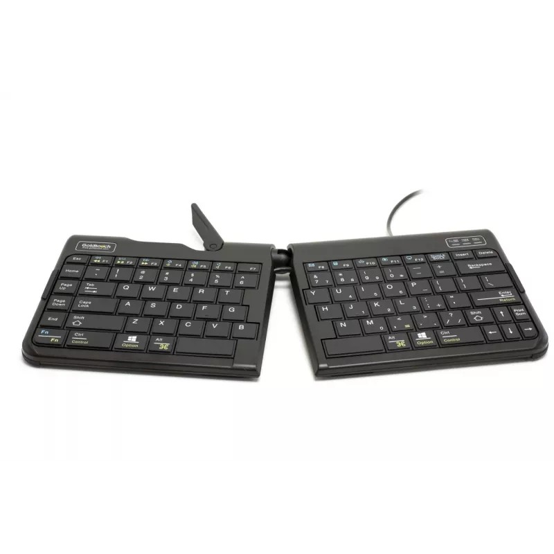 BakkerElkhuizen Goldtouch Travel Go2 Kabelgebunden DE Qwertz, Mini, Kabelgebunden, USB, Scissor-Tastenschalter, QWERTZ, Schwarz