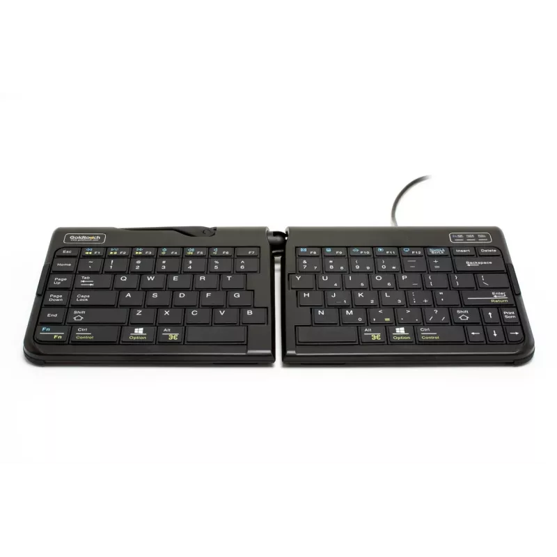 BakkerElkhuizen Goldtouch Travel Go2 Kabelgebunden DE Qwertz, Mini, Kabelgebunden, USB, Scissor-Tastenschalter, QWERTZ, Schwarz