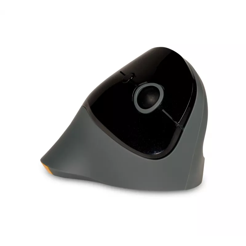BakkerElkhuizen PRF Mouse Wireless Dunkelgrau, Rechtshänder, Vertikales Design, Optisch, RF Wireless, 1600 DPI, Schwarz, Grau