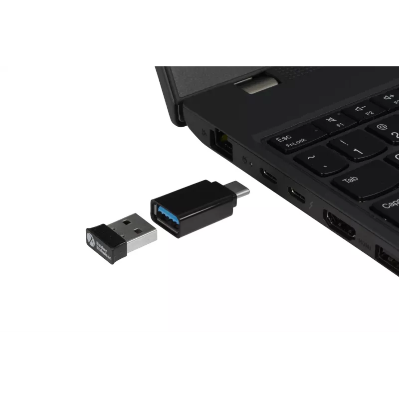 BakkerElkhuizen PRF Mouse Wireless Dunkelgrau, Rechtshänder, Vertikales Design, Optisch, RF Wireless, 1600 DPI, Schwarz, Grau