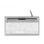 BakkerElkhuizen S-Board 840 DE Qwertz, Tenkeyless (80 - 87%), Kabelgebunden, USB, Scissor-Tastenschalter, QWERTZ, Hellgrau, Weiß