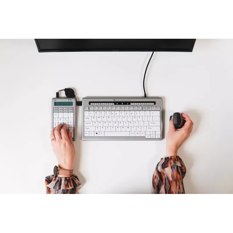 BakkerElkhuizen S-board 840 Numeric Tastatur, USB, PC, 1,2 m, Hellgrau, Weiß