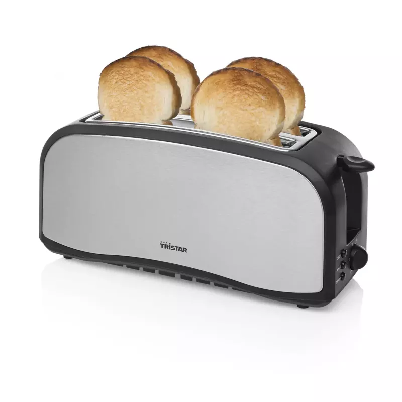 Toaster Tristar BR-1046 4 Scheiben Schwarz Edelstahl 1400W