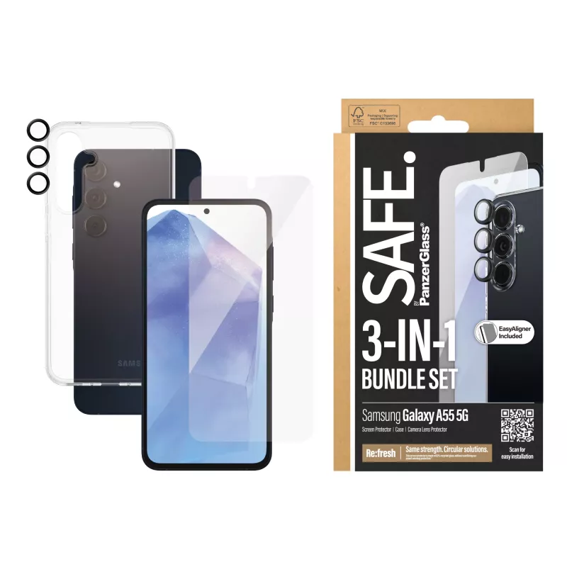 Schutzpaket PanzerGlass Samsung Galaxy A55 5G Kratz- und Stoßfest