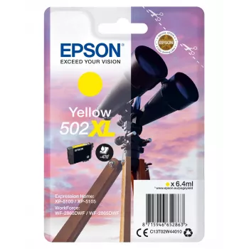 Epson Einzelpackung Gelb 502XL Tinte, Hohe (XL) Reichweite, Gelb, Pigmenttinte, 6,4 ml, 1 Stück, 470 Seiten