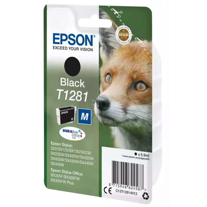 Epson T1281 Fox Einzelpackung Tintenpatrone Schwarz