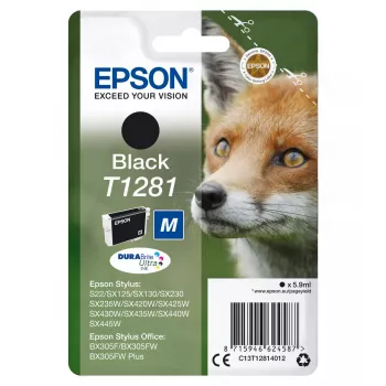 Epson T1281 Fox Einzelpackung Tintenpatrone Schwarz