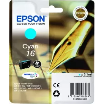 Tintenpatrone Epson C13T16224010 DURABrite Ultra Cyan Einzelpackung Standard-Reichweite