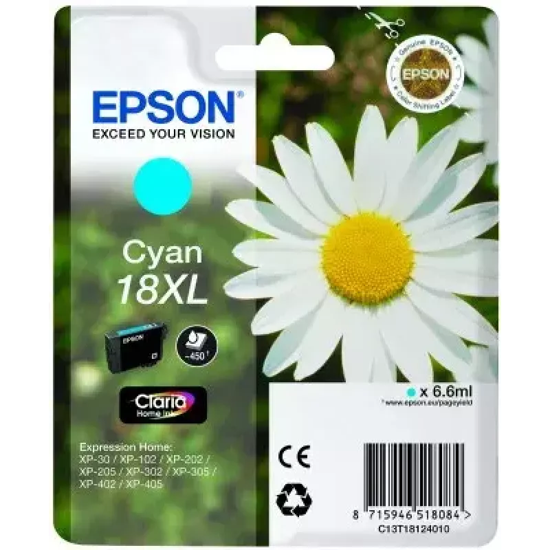 Cartridge EPSON Tinte Cyan 18XL Claria Home Ink C13T18124010