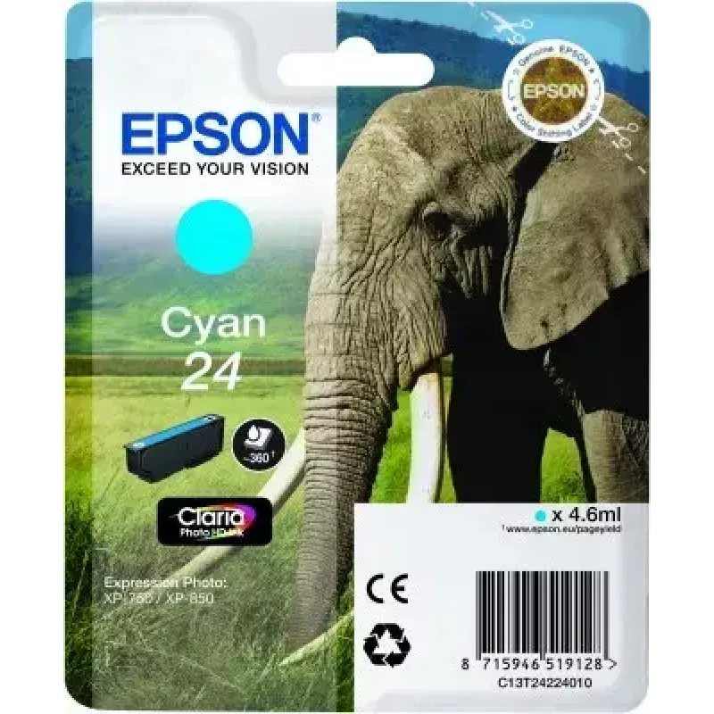 Epson Einzelpackung Cyan 24 Claria Photo HD Tinte
