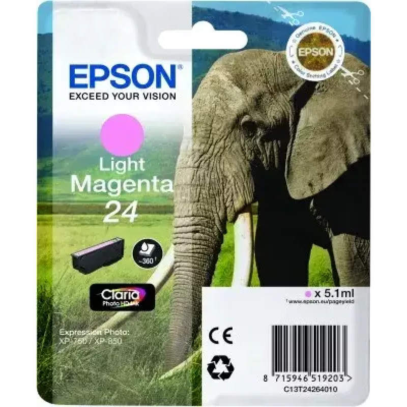 Tintenpatrone Epson C13T24264010 Original pigmentbasiert HellMagenta Einzelpack