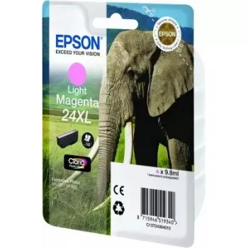 Tintenpatrone Epson Elephant Singlepack HellMagenta 24XL Claria Photo HD (einzeln, pigmentbasiert, hellMagenta)