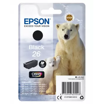 Epson Polar bear Einzelpackung Schwarz 26 Claria Premium Ink, Schwarz