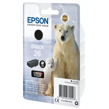Epson Polar bear Einzelpackung Schwarz 26 Claria Premium Ink, Schwarz