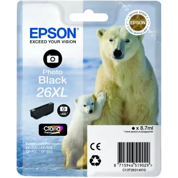 Epson Polar bear Einzelpackung Foto Schwarz 26XL Claria Premium Ink