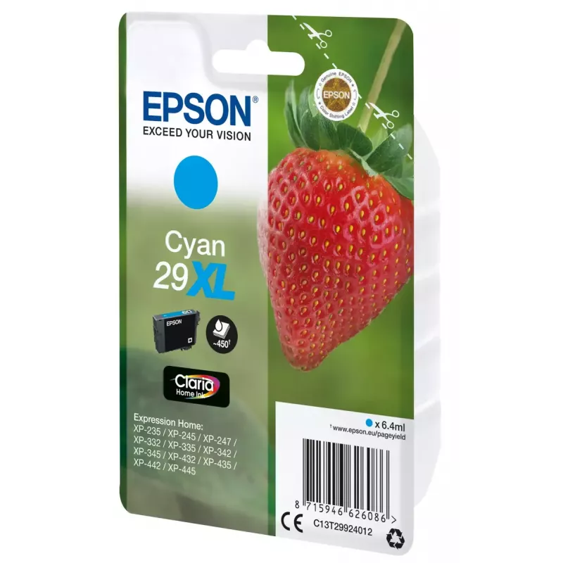 Epson Strawberry 29XL C Tintenpatrone 1 Stück Original High (XL) Yield Cyan