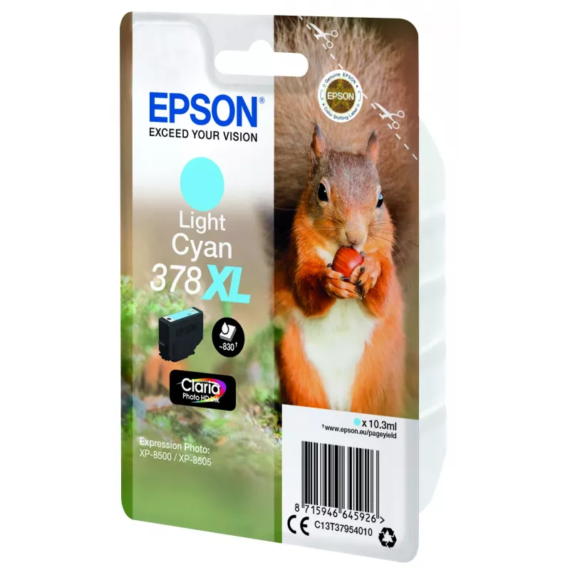Epson Squirrel Singlepack Light Cyan 378XL Claria Photo HD Tinte