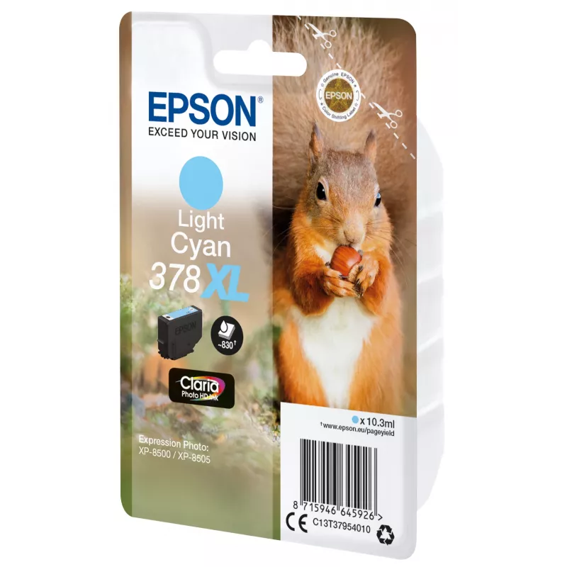 Epson Squirrel Singlepack Light Cyan 378XL Claria Photo HD Tinte