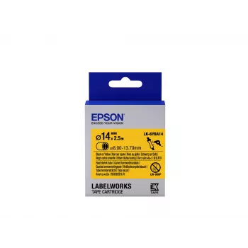 Epson Etikettenkassette Wärmeschrumpfschlauch (HST) LK-6YBA14 Schwarz/Gelb D14mm (2,5 m)