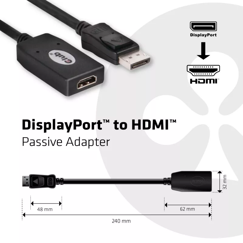 DisplayPort-zu-HDMI-Passivadapter CLUB3D CAC-1001