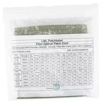 Glasfaserkabel MPO BlueOptics CBL-MPO12-OM4-5M-BO 5 m OM4 50 µm