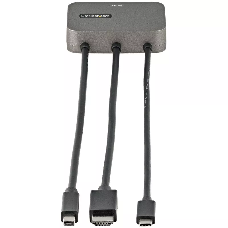 StarTech.com 3-in-1 Multiport-zu-HDMI-Adapter - 4K 60Hz USB-C, HDMI oder Mini DisplayPort zu HDMI Konverter für Konferenzräume - Digitaler AV-Videoadapter zum Anschluss eines HDMI-Monitors/Displays
