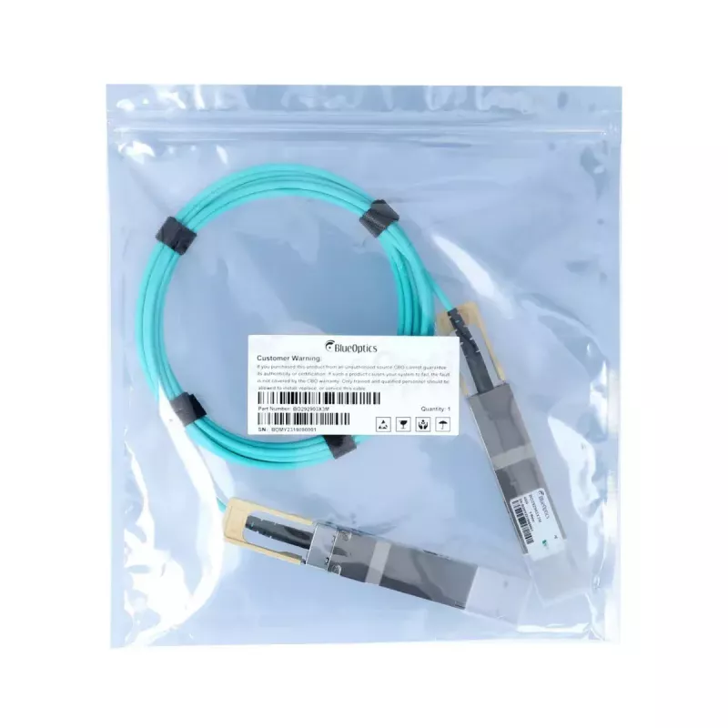 Netzwerkkabel BlueOptics C-DQ8FNM003-H0-M-BO QSFP-DD InfiniBand 3m Aqua
