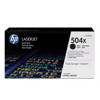 HP 504X 2er-Pack Hohe Reichweite Schwarz Original LaserJet Tonerkartuschen