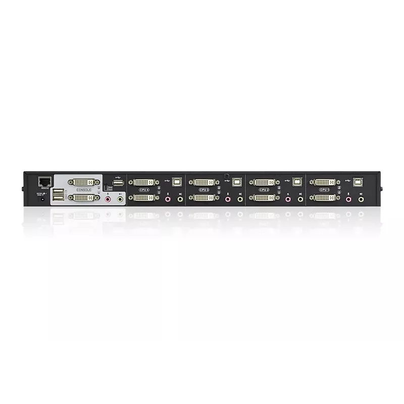 ATEN 4-Port USB DVI Dual-View KVM Switch mit Audio & USB 2.0 Hub (KVM-Kabel enthalten)