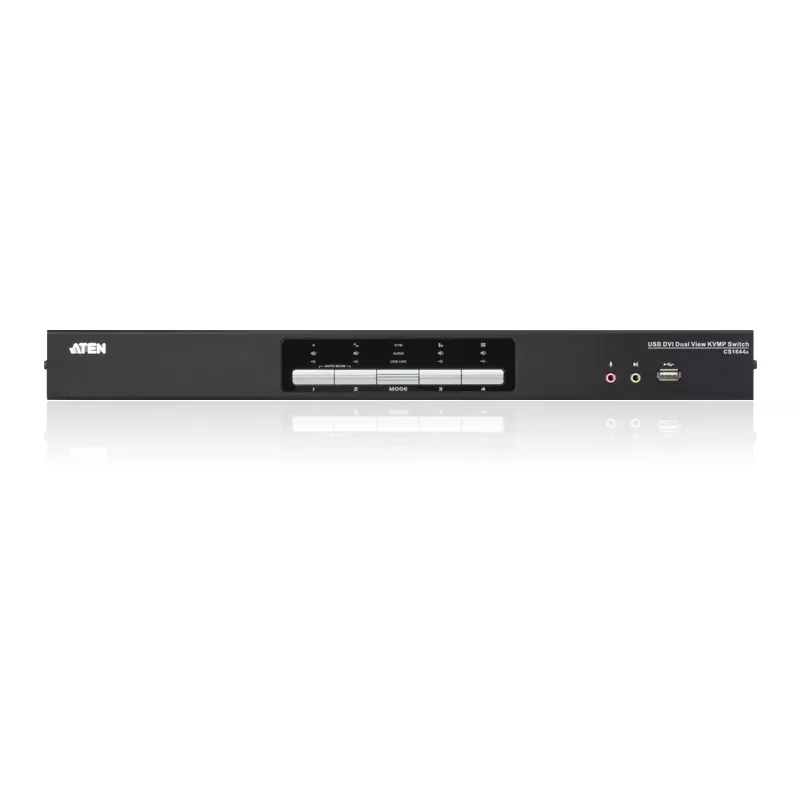 ATEN 4-Port USB DVI Dual-View KVM Switch mit Audio & USB 2.0 Hub (KVM-Kabel enthalten)