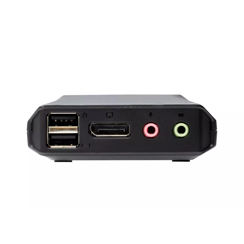 ATEN 2-Port USB-C DisplayPort Hybrid Cable KVM Switch, 4096 x 2160 Pixel, 4K Ultra HD, 0,74 W, Schwarz