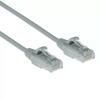 ACT Grau 2 Meter LSZH U/UTP CAT6 Rechenzentrums-Slimline-Patchkabel rastnasenfrei mit RJ45-Steckern