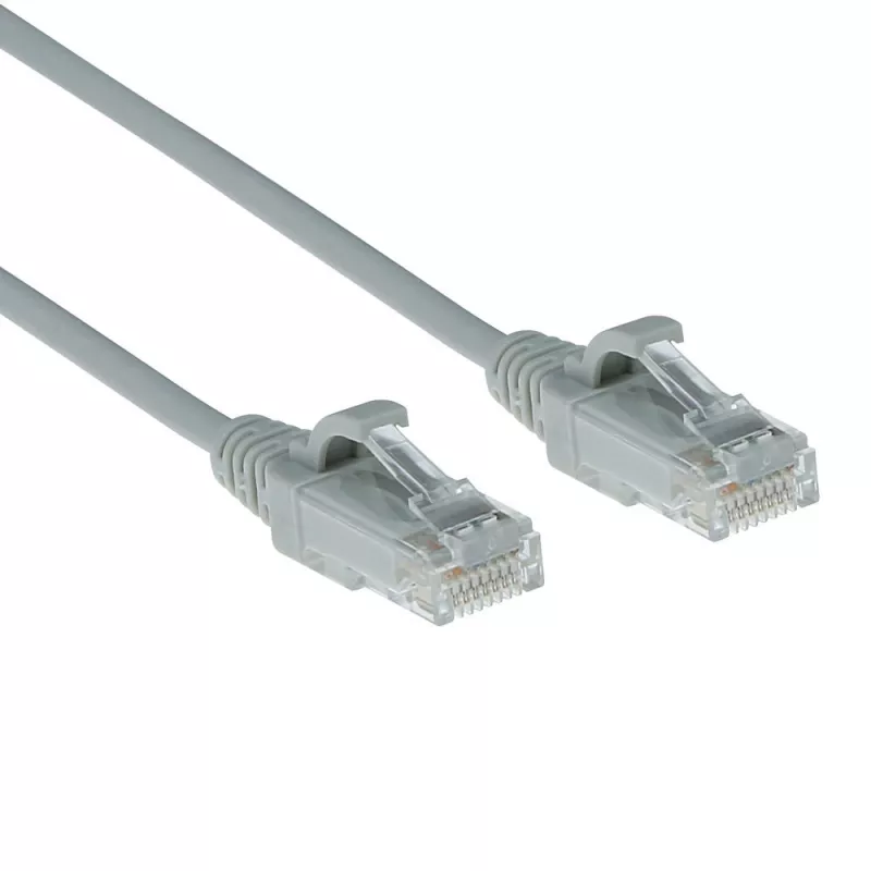ACT Grau 0,25 Meter LSZH U/UTP CAT6 Datacenter Slimline Patchkabel snagless mit RJ45-Steckern