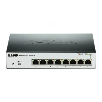 D-Link DGS-1100-08P Netzwerk-Switch Managed L2 Gigabit Ethernet (10/100/1000) Power over Ethernet (PoE) Schwarz