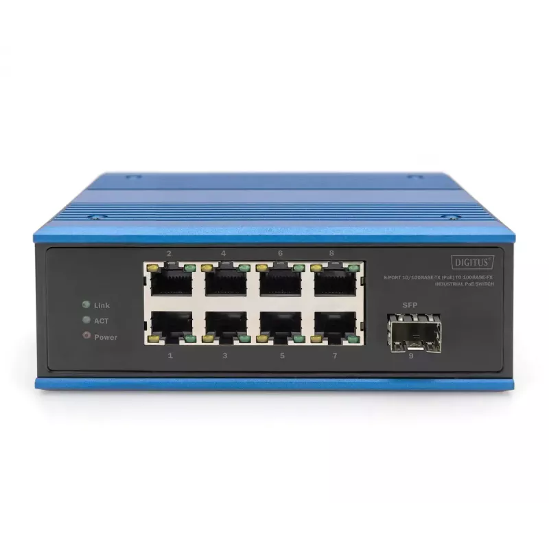 Unmanaged Switch Digitus DN-651133 8 Port Fast Ethernet Industrial 1 SFP Uplink
