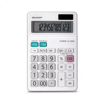 Basic-Rechner Sharp EL320WB Desktop 12-stellig Weiß