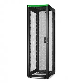 APC Easy Rack, 42U, Schwarz, mit Dach, Rollen, Füßen, 4 Montagewinkeln und Bodenplatte, ohne Seitenwände, 1991H x 600B x 1000T mm