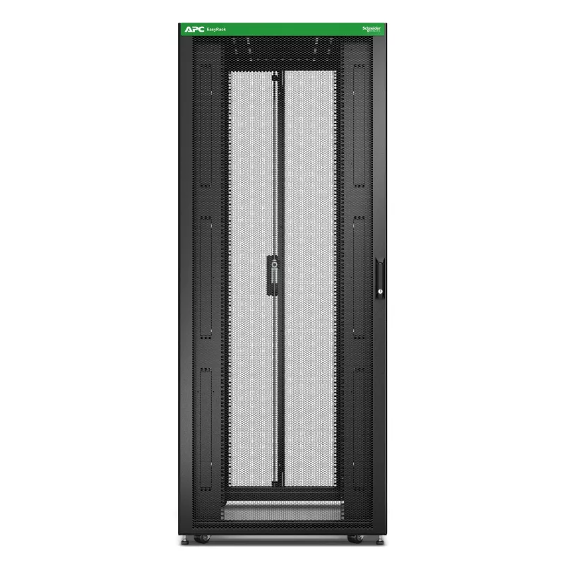 APC Easy Rack, 42U, Schwarz, mit Dach, Rollen, Füßen, 4 Halterungen und Boden, ohne Seitenwände, 1991H x 800B x 1200T mm