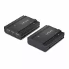 StarTech.com DisplayPort KVM Extender über Glasfaser, 4K 60Hz, Console Extender Kit, bis zu 300 m (Multimode) mit vorinstallierten SFP+ Modulen, 3x USB HID
