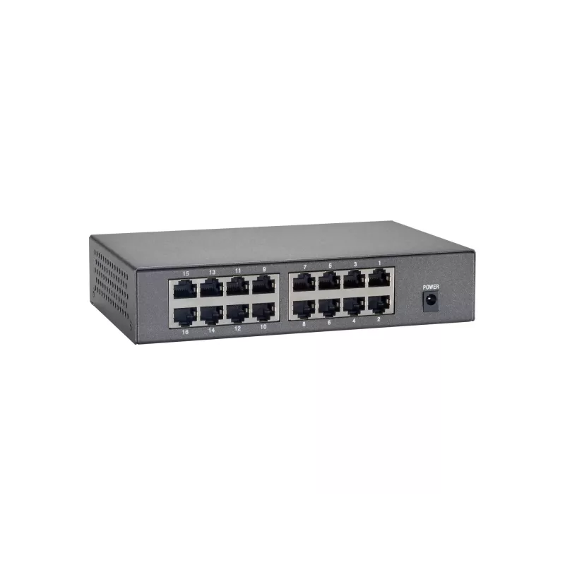 LevelOne 16-Port Fast Ethernet PoE Switch, 90W, Fast Ethernet (10/100), Vollduplex, Power over Ethernet (PoE), Wandmontage möglich