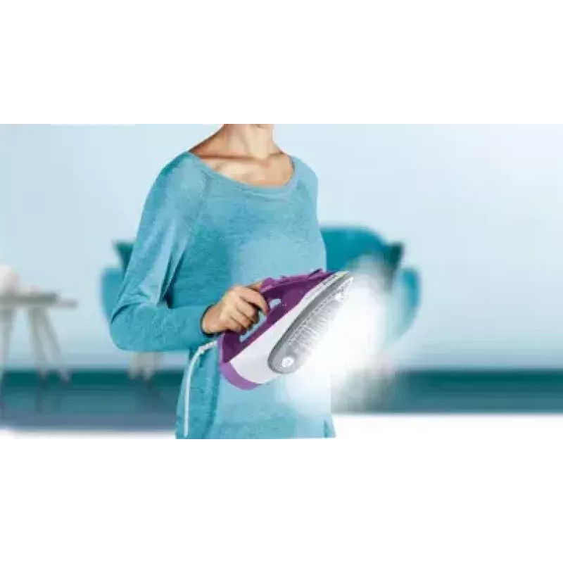 Tefal FV2836 Dry & Steam Bügeleisen Keramiksohle 2400 W Lila, Weiß