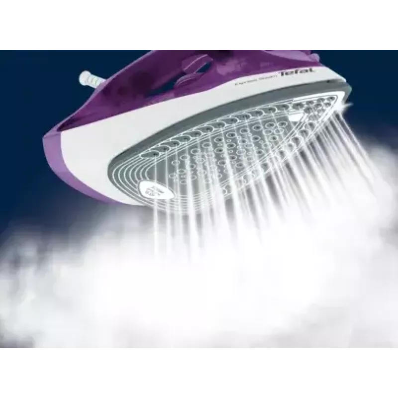 Tefal FV2836 Dry & Steam Bügeleisen Keramiksohle 2400 W Lila, Weiß