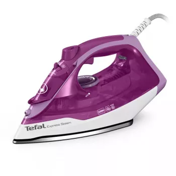 Tefal FV2836 Dry & Steam Bügeleisen Keramiksohle 2400 W Lila, Weiß