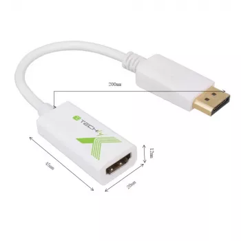 Techly IADAP DP-HDMIFP Videokabeladapter 0,2 m DisplayPort HDMI Weiß