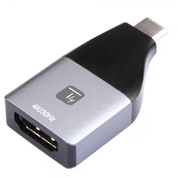 Techly IADAP USBC-HDMI4K USB-Grafikadapter 4096 x 2160 Pixel Schwarz, Silber